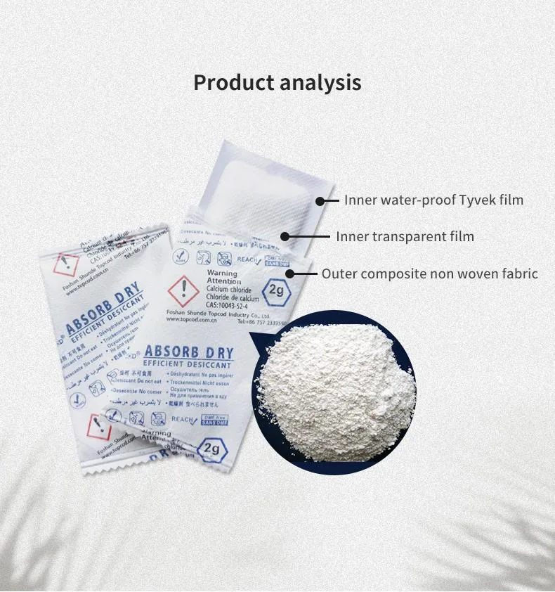 Small Package Calcium Chloride Desiccant Super Dry for Glass